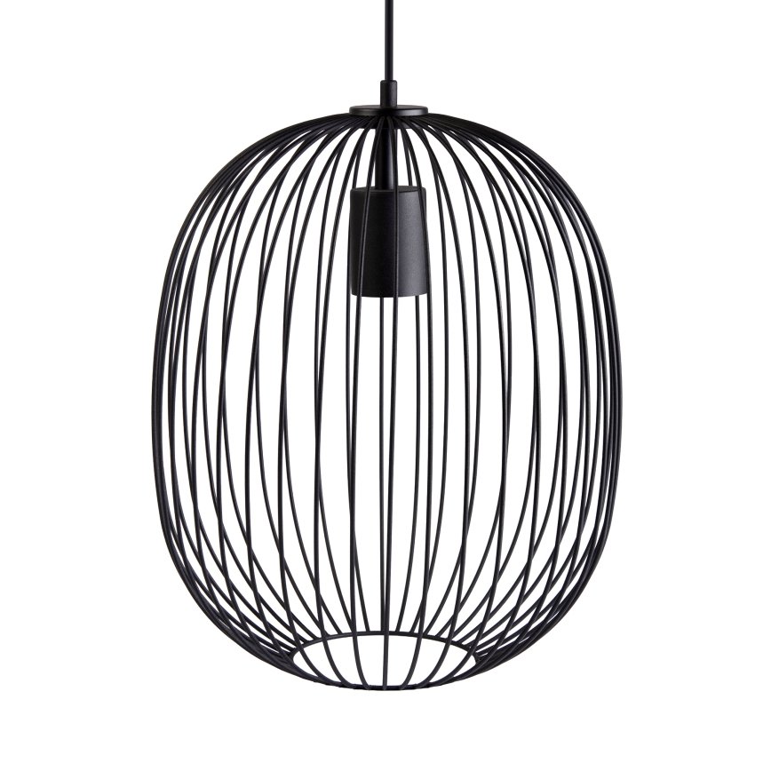 Hanglamp aan kabel OVELLA 1xE27/15W/230V Ø 34 cm zwart