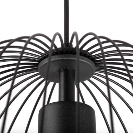 Hanglamp aan kabel OVELLA 1xE27/15W/230V Ø 36 cm zwart