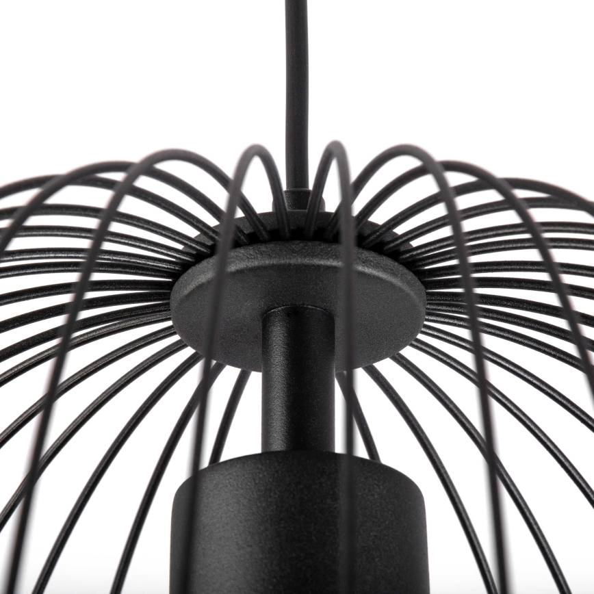 Hanglamp aan kabel OVELLA 1xE27/15W/230V Ø 36 cm zwart