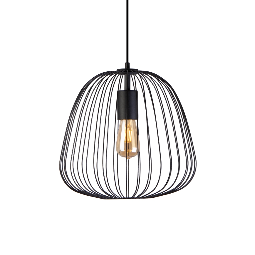 Hanglamp aan kabel OVELLA 1xE27/15W/230V Ø 36 cm zwart