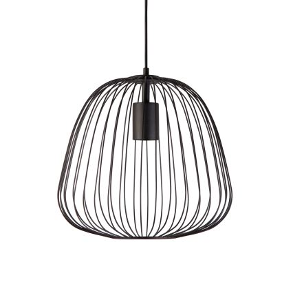 Hanglamp aan kabel OVELLA 1xE27/15W/230V Ø 36 cm zwart
