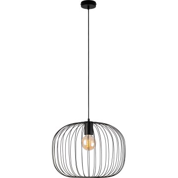 Hanglamp aan kabel OVELLA 1xE27/15W/230V Ø 46 cm zwart