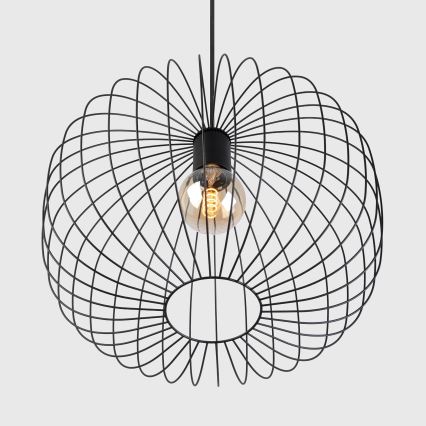 Hanglamp aan kabel OVELLA 1xE27/15W/230V Ø 46 cm zwart