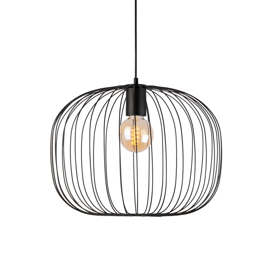 Hanglamp aan kabel OVELLA 1xE27/15W/230V Ø 46 cm zwart
