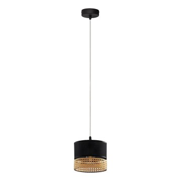 Hanglamp aan kabel PAGLIA 1xE27/15W/230V zwart/rotan