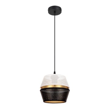 Hanglamp aan kabel PARIS 1xE27/60W/230V wit/zwart/goud