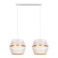 Hanglamp aan kabel PARIS 2xE27/60W/230V wit/goud