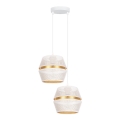 Hanglamp aan kabel PARIS 2xE27/60W/230V wit/goud
