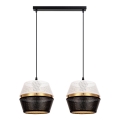 Hanglamp aan kabel PARIS 2xE27/60W/230V wit/zwart/goud
