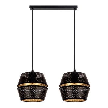 Hanglamp aan kabel PARIS 2xE27/60W/230V zwart/goud