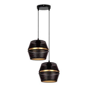 Hanglamp aan kabel PARIS 2xE27/60W/230V zwart/goud