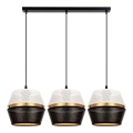 Hanglamp aan kabel PARIS 3xE27/60W/230V wit/zwart/goud