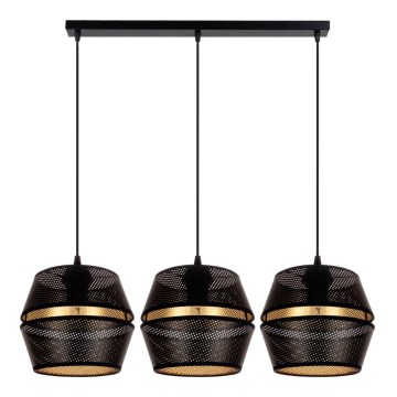 Hanglamp aan kabel PARIS 3xE27/60W/230V zwart/goud