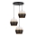 Hanglamp aan kabel PARIS 3xE27/60W/230V Ø 45 cm wit/zwart/goud