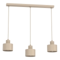 Hanglamp aan kabel PARKLA 3xE27/15W/230V beige