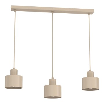 Hanglamp aan kabel PARKLA 3xE27/15W/230V beige