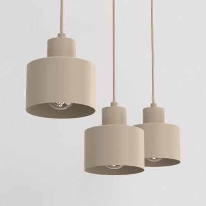 Hanglamp aan kabel PARKLA 3xE27/15W/230V beige