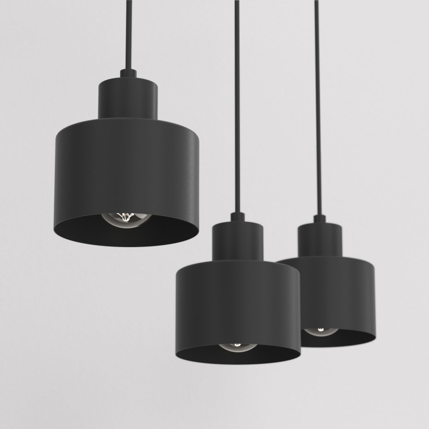 Hanglamp aan kabel PARKLA 3xE27/15W/230V zwart