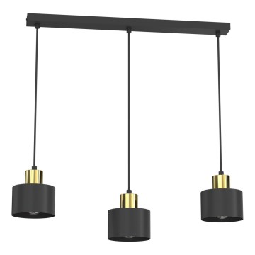 Hanglamp aan kabel PARKLA 3xE27/15W/230V zwart