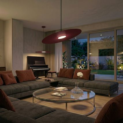Hanglamp aan kabel PIATTO 1xGX53/15W/230V Ø 55 cm wijnrood