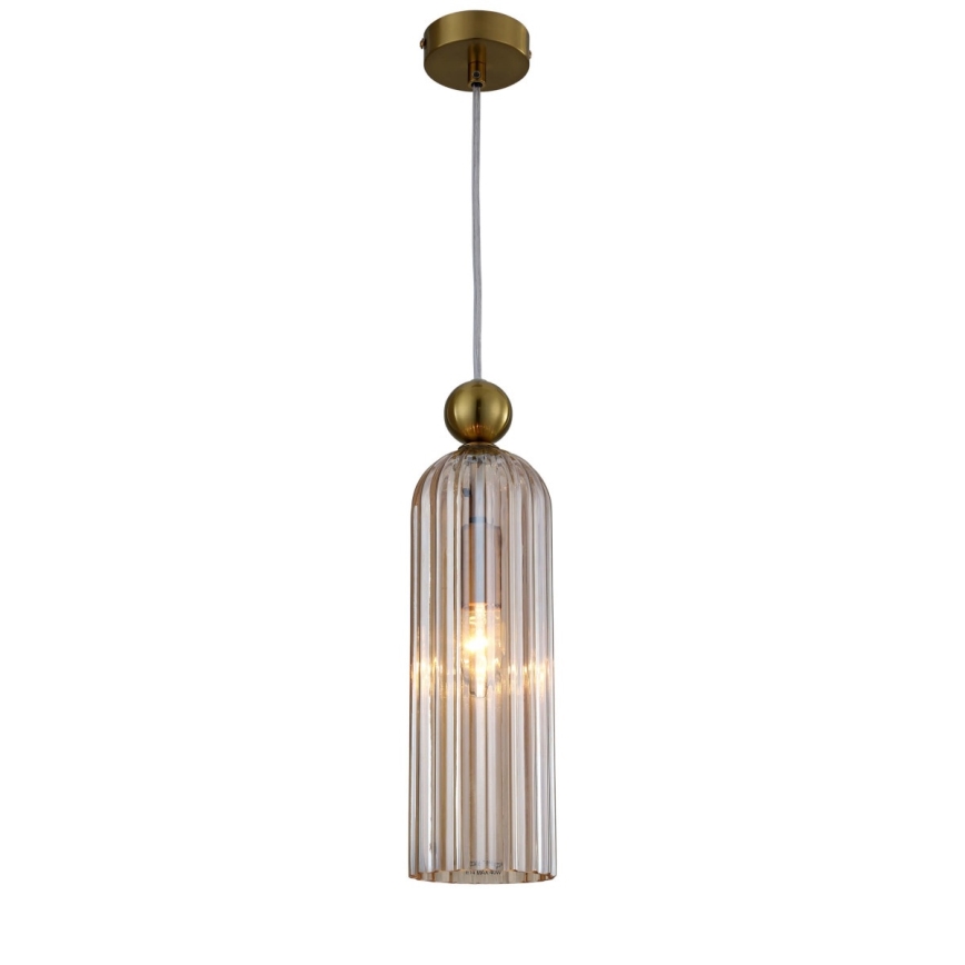 Hanglamp aan kabel PIEGA 1xE14/40W/230V messing/rookbeige
