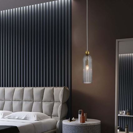 Hanglamp aan kabel PIEGA 1xE14/40W/230V messing/rookzwart