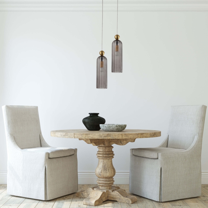 Hanglamp aan kabel PIEGA 1xE14/40W/230V messing/rookzwart