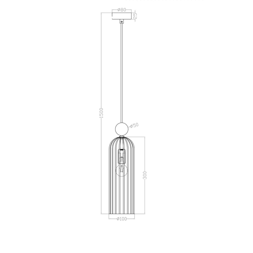Hanglamp aan kabel PIEGA 1xE14/40W/230V messing/rookzwart
