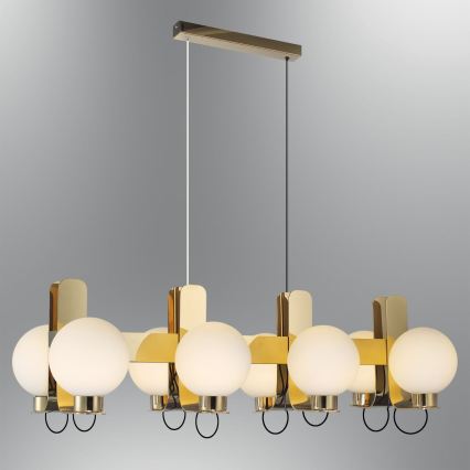 Hanglamp aan kabel REGGIO 8xE27/40W/230V goudkleurig