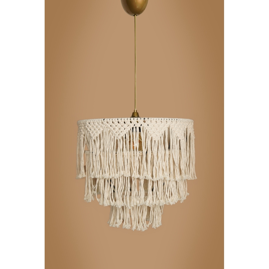 Hanglamp aan kabel RIMINI 1xE27/40W/230V crèmekleurig