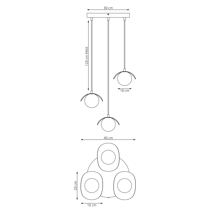 Hanglamp aan kabel RITUAL 3xG9/8W/230V zwart