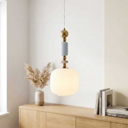 Hanglamp aan kabel ROYAL 1xE27/15W/230V goud/wit