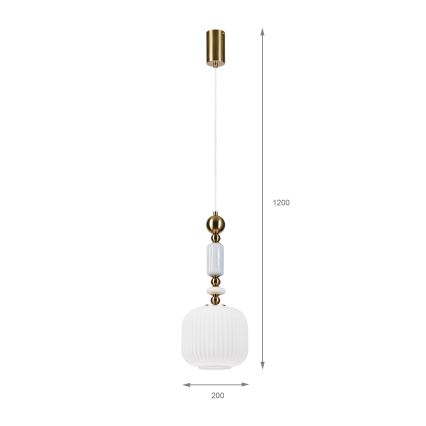 Hanglamp aan kabel ROYAL 1xE27/15W/230V goud/wit