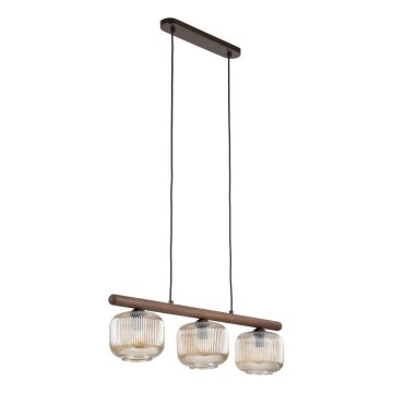 Hanglamp aan kabel SALVIA 3xE14/10W/230V bruin/rookbruin