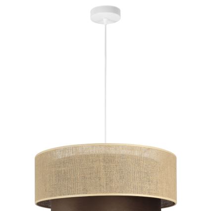 Hanglamp aan kabel SARTA 1xE27/60W/230V Ø 45 cm bruin/jute