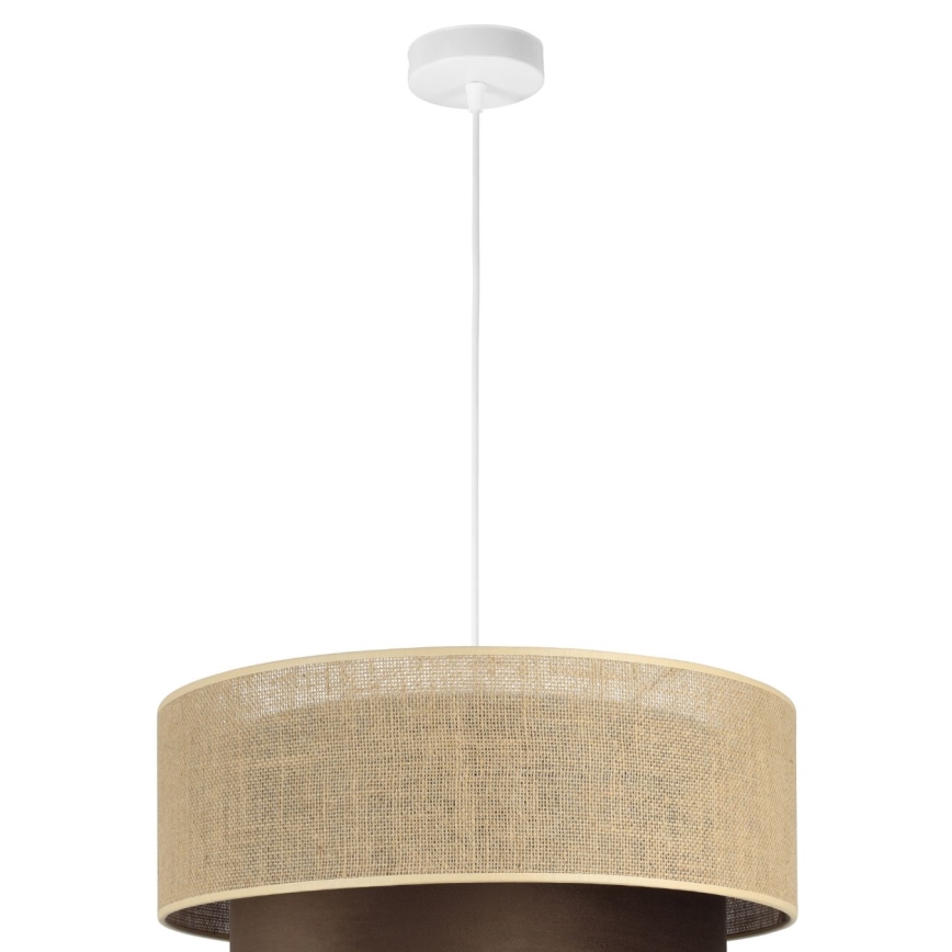 Hanglamp aan kabel SARTA 1xE27/60W/230V Ø 45 cm bruin/jute