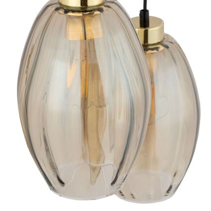 Hanglamp aan kabel SEBO 3xE27/15W/230V zwart/rookbeige