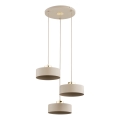 Hanglamp aan kabel SELIA 3xE27/15W/230V beige/goud