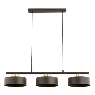 Hanglamp aan kabel SELIA 3xE27/15W/230V bruin