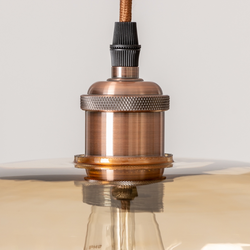 Hanglamp aan kabel SEVENTIES E27/60W/230V rookkleurig/bruin