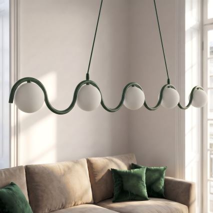 Hanglamp aan kabel SINUS 5xG9/8W/230V groen