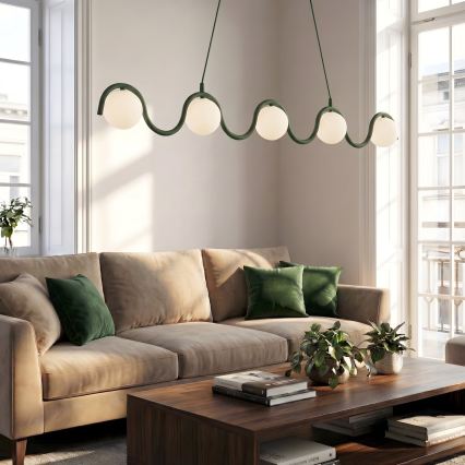 Hanglamp aan kabel SINUS 5xG9/8W/230V groen
