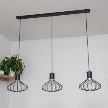 Hanglamp aan kabel SOLANO 3xE27/15W/230V zwart/glanzend chroom
