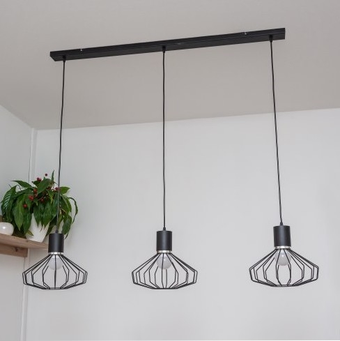 Hanglamp aan kabel SOLANO 3xE27/15W/230V zwart/glanzend chroom