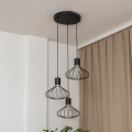 Hanglamp aan kabel SOLANO 3xE27/15W/230V zwart/glanzend chroom