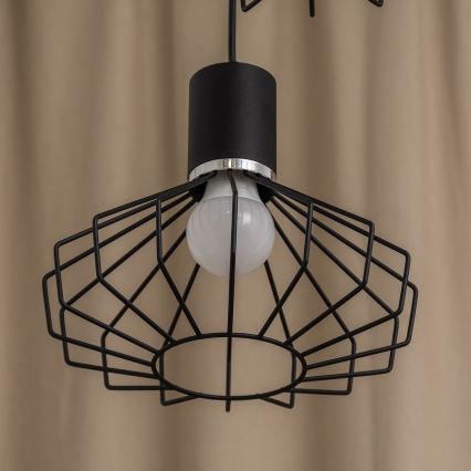 Hanglamp aan kabel SOLANO 3xE27/15W/230V zwart/glanzend chroom