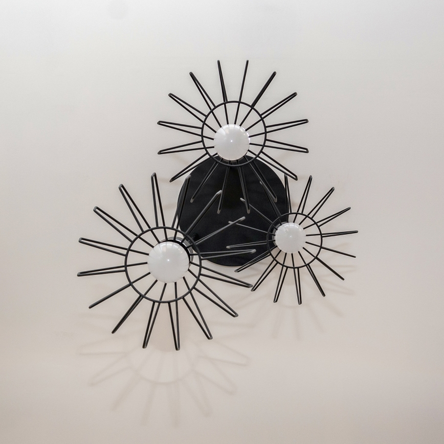 Hanglamp aan kabel SOLANO 3xE27/15W/230V zwart/glanzend chroom