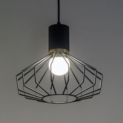 Hanglamp aan kabel SOLANO 3xE27/15W/230V zwart/goud