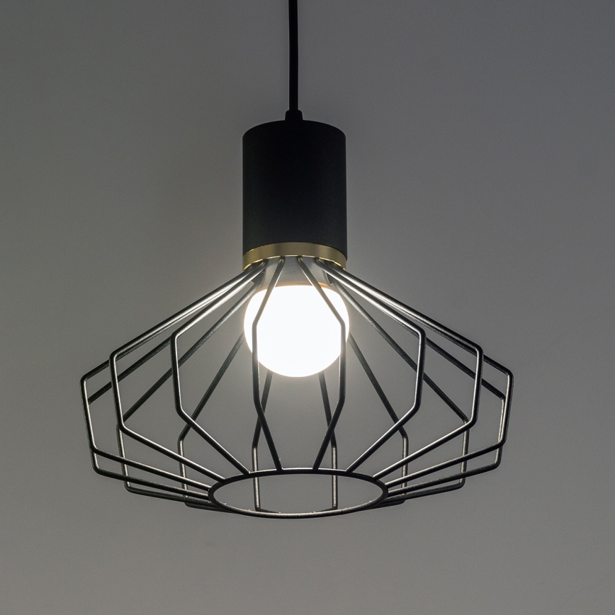 Hanglamp aan kabel SOLANO 3xE27/15W/230V zwart/goud