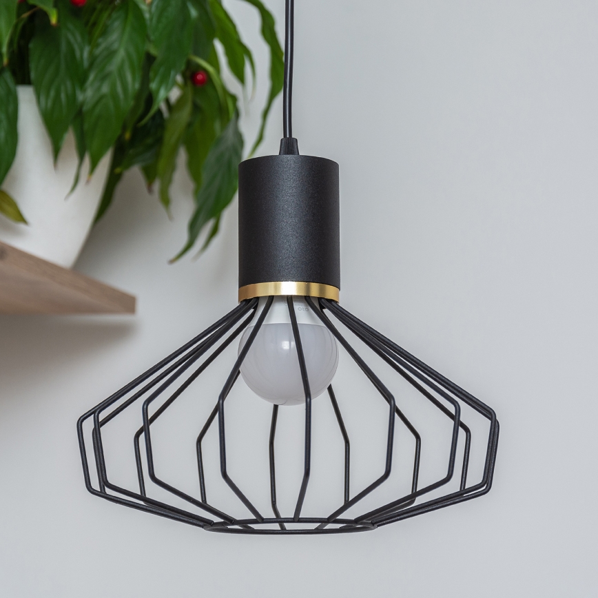 Hanglamp aan kabel SOLANO 3xE27/15W/230V zwart/goud